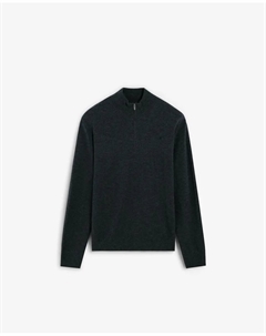 Мужской шерстяной свитер с воротником на молнии до половины, темно-серый Scalpers