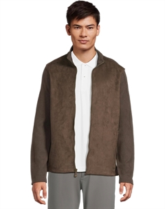 Свитер Men's Faux-suede Full-zip, Brown Johnston & murphy