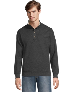 Мужская флисовая кофта Katahdin Iron Works Bonded Waffle Mock Neck, Charcoal Heather L.l.bean®