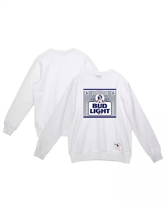 Будвайзер Лайт Мужская белая толстовка с капюшоном New England Patriots The Crest Mitchell and ness