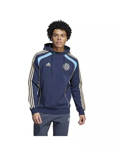 Мужская синяя толстовка с капюшоном Philadelphia Union 2025 Travel Pullover Hoodie Adidas