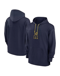 Мужская синяя толстовка Michigan Wolverines 2024/25 Sideline Jersey Performance Pullover Hoodie Jordan