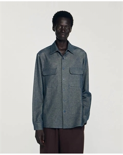 Мужская фланелевая рубашка, светло-голубой Sandro