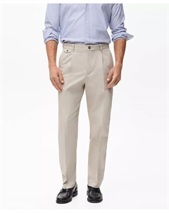 Мужские классические брюки из хлопка со складками, загар/бежевый Mango