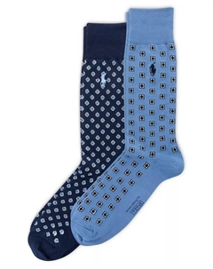 Мужские носки для костюма с узором фуляр, 2 пары, синий Polo ralph lauren