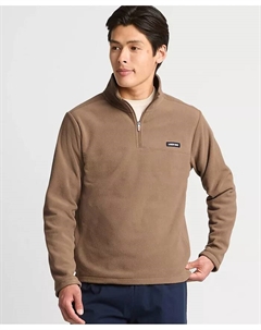 Мужская флисовая толстовка с молнией на четверть Anyweather, коричневый Lands' end