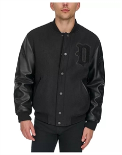 Мужская варисити бомбер куртка D из смешанных материалов, черный Dockers