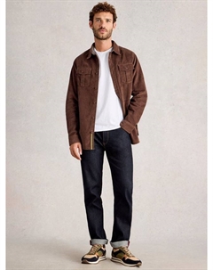 Хлопковая рубашка Regular Fit из вельвета Griffin, Dark Brown White stuff