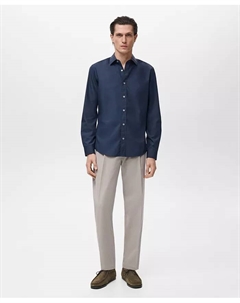 Мужская рубашка Regular-Fit из хлопка, синий Mango