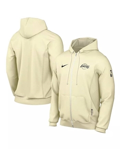 Мужская худи с молнией Los Angeles Lakers Authentic Standard Issue кремового цвета Nike