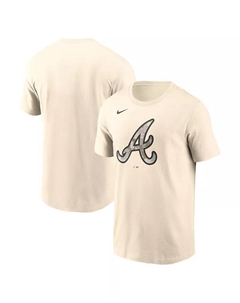 Мужская футболка Atlanta Braves с камуфляжным логотипом, кремовая Nike