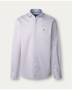 Мужская рубашка из хлопка в двухцветную полоску, классического кроя, больших размеров Hackett