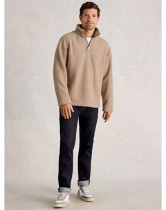 Борг полу-зип свитер, Light Natural White stuff