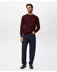 Мужской шерстяной свитер с круглым вырезом, красный Mango