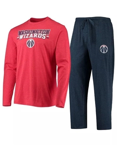 Мужской синий и красный комплект для сна Washington Wizards с длинным рукавом: футболка и брюки Concepts sport