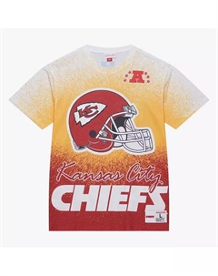 Мужская белая футболка Kansas City Chiefs с винтажным логотипом Team Burst Mitchell and ness