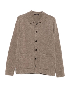 Кардиган на пуговицах с воротником, коричневый Incotex