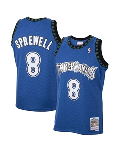 Мужская майка Latrell Sprewell Blue Minnesota Timberwolves 2001/02 Hardwood Classics Swingman Mitchell and ness