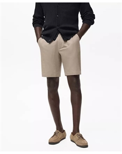 Мужские бермуды из льна и хлопка 9,29", загар/бежевый Mango
