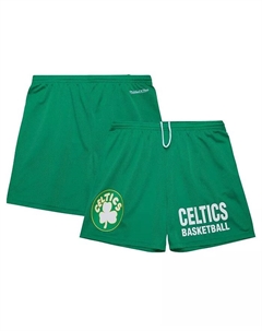 Мужские шорты Boston Celtics Hardwood Classics Gameday цвета Kelly Green из сетчатой ткани Mitchell and ness