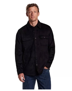 Мужская рубашка-оверсайз на пуговицах из искусственной замши, черный Weatherproof vintage