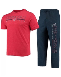 Мужской комплект для сна Washington Nationals Meter: футболка и брюки в синем и красном цветах Concepts sport