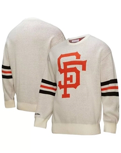 Мужской кремовый ретро-свитер San Francisco Giants Mitchell and ness