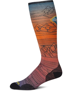 Носки Men's Ski Zero Cushion Geo Peaks Print Over The Calf Socks, Orange Rust Smartwool