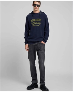 Мужской свитер с длинными рукавами и капюшоном, темно-синий Replay