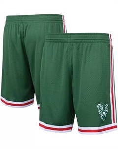 Мужские шорты Milwaukee Bucks Hardwood Classics Primary Logo Swingman цвета "Hunter Green" Mitchell and ness