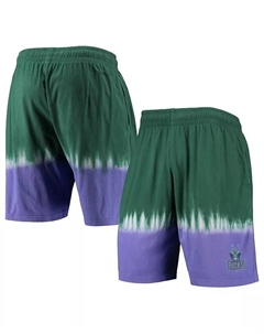 Мужские шорты Milwaukee Bucks Hardwood Classic Authentic зеленого и фиолетового цветов Mitchell and ness