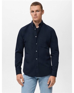Хлопковая рубашка Regular Fit из твила, Navy Mango