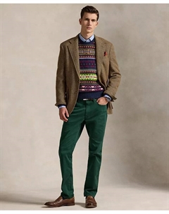 Мужские брюки Varick Slim Straight Stretch Sateen, зеленый Polo ralph lauren