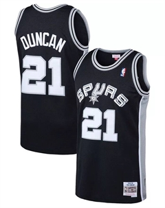 Мужская баскетбольная майка San Antonio Spurs Hardwood Classics 1998-99, модель Tim Duncan, черная Mitchell and ness