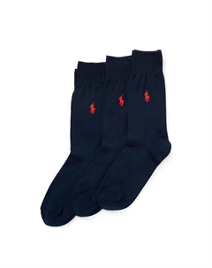 Набор из 3 пар мужских носков с вышитой лошадью, темно-синий Polo ralph lauren