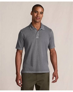 Мужская короткая футболка Sun Faded Super T Polo, серый Lands' end