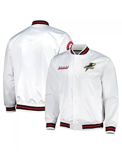 Мужская белая бейсбольная куртка Dallas Burn City на полной застежке-молнии, сатиновая Mitchell and ness