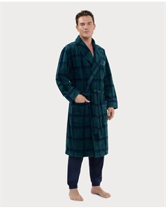 Длинный мужской флисовый халат, зеленый El búho nocturno