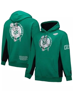 Мужская толстовка с капюшоном Kelly Green Boston Celtics Hardwood Classics Team Origins из флиса Mitchell and ness