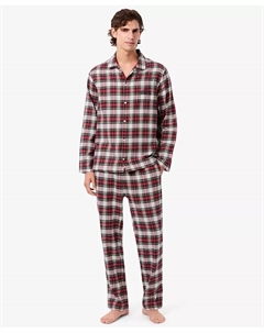 Мужской комплект из двух предметов: фланелевая пижама, красный Lacoste