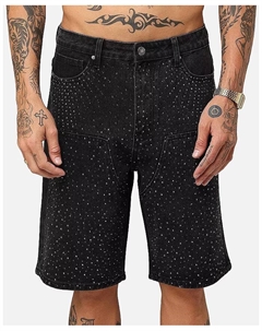 Мужские джинсовые шорты с пряжкой на спине, черный Xxiii