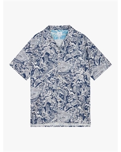 Футболка PS Lyocell Regular Fit с природным принтом, Blue Paul smith