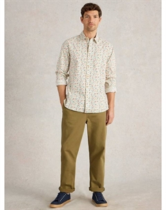 Хлопковая рубашка Salcombe Regular Fit с принтом Pepper, White/Multi White stuff