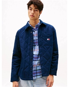 Томми Джинс хлопковая клетчатая рубашка-оверсайз Tommy hilfiger