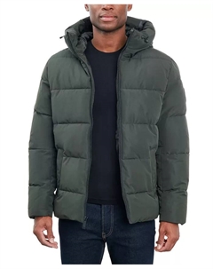 Мужская стеганая куртка-пуховик с капюшоном, зеленый Michael kors
