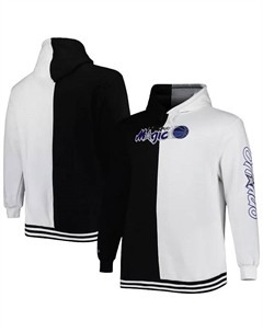 Мужская черно-белая толстовка с капюшоном Orlando Magic Big and Tall Hardwood Classics Split Pullover Hoodie Mitchell and ness