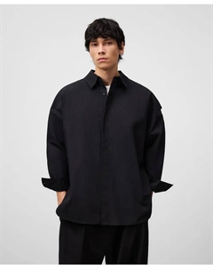 Мужская рубашка оверсайз с накидкой на спине, черный Adolfo dominguez