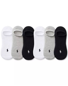 Мужские 6-Пк. Носки-вкладыши Performance No Show, серый Polo ralph lauren
