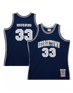 Мужская майка игрока Alonzo Mourning Navy Georgetown Hoyas 1991/92 Swingman Mitchell and ness