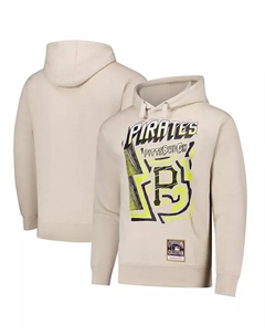 Мужской кремовый худи Pittsburgh Pirates Sidewalk Sketch с принтом Mitchell and ness